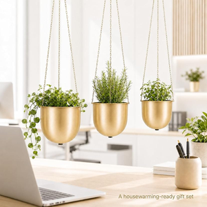 Maceta Colgante de Metal Hecha a Mano, Decorativa, para Plantas, para Interiores y Exteriores, Decoración del Hogar - Product Image 5