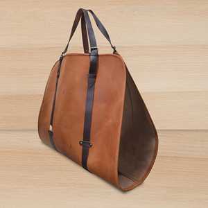 Bolsa de Transporte para Leña de Cuero Genuino de Alta Calidad, Resistente y Portátil, para Chimenea, Modelo LLR-0151 - Product Image 4