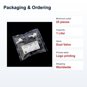 Bolsa de muestreo de gases TECHINSTRO Tedlar de 1 litro con doble válvula de película PVF, a prueba de fugas, para muestreo de gases en aire, VOC, gases de combustión y suelo - Product Image 5