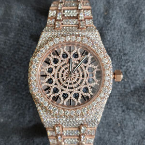 Montre squelette mécanique de luxe haut de gamme ETA Moissanite pour hommes et femmes, bracelet analogique 20 mm, VVS Iced, haute qualité, très tendance - Product Image 1