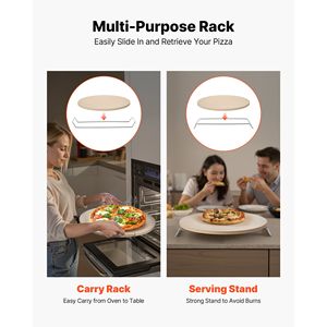Pietra per Pizza Extra Large da 16 Pollici con Supporto Spesso 0,67 Pollici, Resistente al Calore fino a 1450 Fahrenheit, Utensile da Forno per Cuocere la Pizza Perfettamente - Product Image 4
