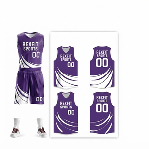 Uniforme de Baloncesto Rexfit 2025 con Logotipo Personalizado, Uniforme de Baloncesto para Hombre de Alta Calidad con Transferencia Térmica, Transpirable, Tallas Grandes - Product Image 2