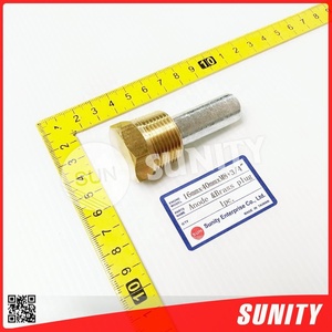 TAIWAN SUNITY Qualité Zinc Lingot Bateaux Entretien Diamètre 16mm * 40mm * M8 + 3/4 Pouces Anode et Bouchon En Laiton - Product Image 3
