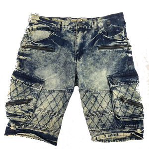 Pantalones Cortos de Mezclilla Cargo para Hombre con Lavado Ácido, los Más Vendidos, Baratos, de Tela Lisa, al por Mayor - Product Image 1