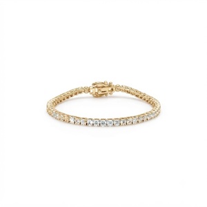 Wholesale 9K 10K 14K 18K <b>Solid</b> Gold Round Cut Lab Created Diamond Anniversary Gift Tennis <b>Bracelet</b> IGI Certified Diamond Jewelry - Product Image 1