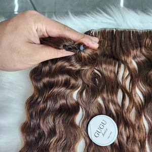 Dernière invention : Extensions de cheveux naturels à trame invisible, cuticules alignées, micro-boucles, trame nouée à la main - Product Image 4