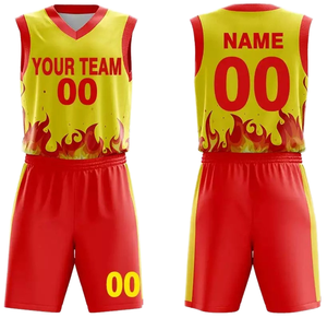 Uniforme de basket-ball haute visibilité, tissu respirant et confortable, taille personnalisée, fabricant professionnel de qualité supérieure, uniformes de basket-ball - Product Image 1