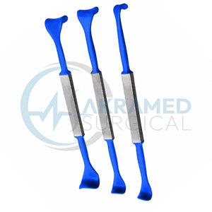 Juego de 3 Retractores de Párpados Desmarres, Aislados en Azul, Instrumentos Oftalmológicos para Cirugía Ocular, Acero Inoxidable, Certificación CE - Product Image 2