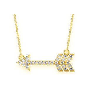 Fabricante de Colgantes de Diamantes Naturales de Oro Sólido de 14K con Diseño de Flecha Romántica Personalizada de Alta Calidad para Regalo de Aniversario - Product Image 1