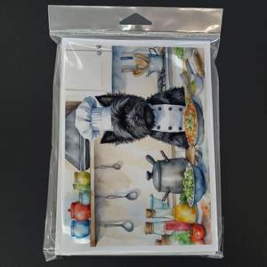 Cairn Terrier the Chef Whimsical A7 Juego de tarjetas de felicitación Paquete de 8 tarjetas de notas en blanco con sobres Tamaño 5x7 - Product Image 3