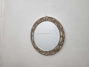 Découvrez la beauté des miroirs muraux faits à la main avec incrustations d'os et de vadrouille Miroirs de décoration intérieure d'Inde à prix d'usine - Product Image 2