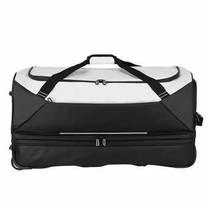 Premium Wheeled Travel Duffel Bag Heavy Duty Trolley <b>Suitcase</b> with Compression Straps and Custom Logo Print Style - Product Image 1