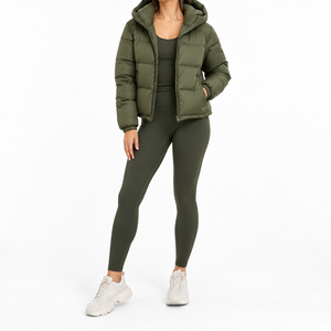 Chaqueta Acolchada de Burbujas para Mujer de Alta Calidad, con Logotipo Personalizado, Corte Ajustado, Casual, Otoñal, Ecológica, con Cuello Alto y Cálida - Product Image 6