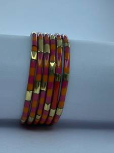 Wholesale women's fashion bangles Brass jewelry export manufacturer Artisan <b>resin</b> brass bangles supplier Premium handmade bangle - Product Image 2