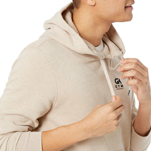 GYM Active Men's Unisex 340 GSM Knitted Autumn Wear Light Weight Letter Pattern Drawstring Pullover 100% Cotton Winter Hoodie - Product Image 4