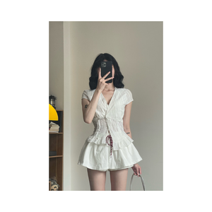 Jupe moulante pour femme, jupe courte évasée avec short intégré, taille haute, couleur unie, style coréen, qualité supérieure, best-seller - Product Image 3
