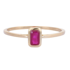 14K White Gold Natural Ruby Solitaire Wedding Ring Resizable Pear Cut Statement Ring - Product Image 1