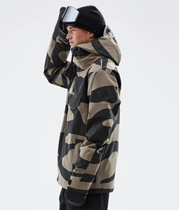 Men's <b>Camouflage</b> Hooded Waterproof Snowboard Jacket Winter Sporty Style with Pockets and Zipper Closure - Product Image 2