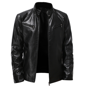 Wholesale Leather Zipper Jacket Men Spring Autumn Winter <b>Coat</b> Men's Motorcycle Fashion Jacket Slim Casual Tops Biker <b>Coat</b> - Product Image 3