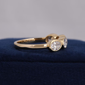 Four Stone Half-Eternity <b>Ring</b> Oval Shape E-F, VVS Lab Grown Diamond Eternity <b>Ring</b> 10K Solid Gold Wedding & Engagement <b>Ring</b> Band - Product Image 4