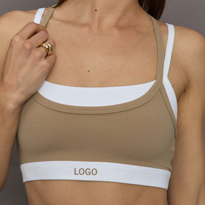 MILIENZ Soutien-gorge de sport et short de yoga pour femme, bleu marine, à bretelles convertibles, taille mi-haute, torsadé, maintien léger, sans couture, respirant - Product Image 5