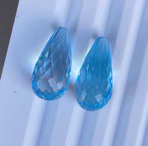 Par de Topacios Azules Cielo Natural, Corte Pera, Calidad Excelente y Rara, Piedras Sueltas, Valoración por Terceros, Tamaño Estándar para Joyería Fina - Product Image 2