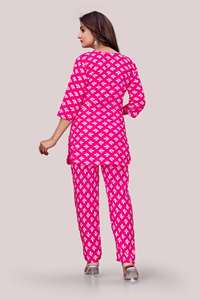 Conjunto Coordinado para Mujer, Sostenible, de Poliéster y Rayón, Cuello Redondo, Dos Piezas, Estilo Casual, Holgado, Traje de Pantalón para Dama, Talla Extra Grande 6XL - Product Image 2