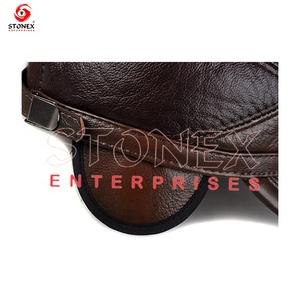 Service OEM haute qualité prix bas matériau premium cuir 100% casquette en cuir confortable pour unisexe. - Product Image 4