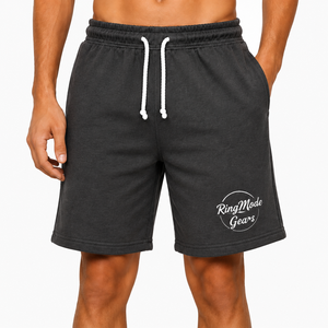Shorts de sport décontractés pour hommes grande taille, en coton 100% tricoté, avec cordon de serrage, personnalisables, pour l'été - Product Image 1