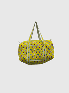 Sac de voyage jaune à motif floral avec fermeture éclair, sac fourre-tout portable, style décontracté, en textile - Product Image 2