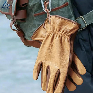 Guantes de Seguridad de Cuero de Primera Calidad, Reforzados en la Palma para Mayor Durabilidad Industrial, Color Bronceado Clásico y Marrón Oscuro - Product Image 4