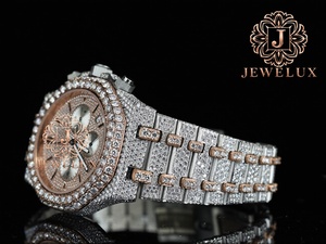 Montre Hip Hop en Moissanite et Diamants, Montre-Bracelet de Luxe en Acier Inoxydable pour Hommes, Idéale pour les Occasions Formelles, Décontractées et de Fête - Product Image 2