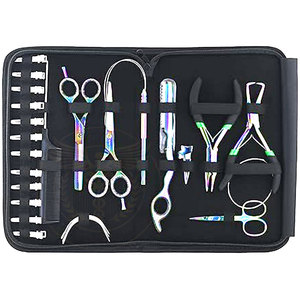 QORVEX INSTRUMENTS Kit de Extensión de Acero Inoxidable, Alicates para Remover Micro Anillas, Tijeras para Cabello, Herramientas de Estilismo (Arcoíris) - Product Image 1