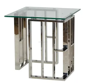 โต๊ะกาแฟทรงรีทันสมัยระดับพรีเมียม พร้อมท็อปกระจกคุณภาพสูง สำหรับใช้ในบ้านหรือสำนักงาน โต๊ะโลหะขนาดใหญ่จาก Zahid Export - Product Image 3