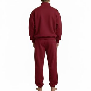 Conjunto de chándal de dos piezas para hombre con cremallera de un cuarto, estilo oversize, precio al por mayor OEM - Product Image 3