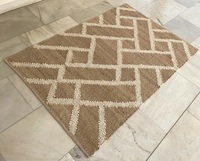 AISHA FABS KI JUTE WALL Modern Flat Woven Eco Friendly Reversible Geometrical Pattern Jute Rug Indian Handmade Runner Rugs