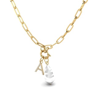 Pendentif Breloque Lettre avec Perle d'Imitation, Bijou Classique Tendance pour Femme, Idéal Cadeau - Product Image 3