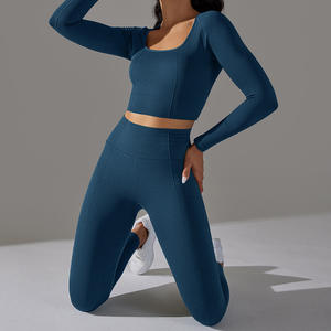 Conjunto de Yoga Personalizado al por Mayor para Mujer y Hombre, Conjuntos Deportivos Transpirables y Suaves para Gimnasio, Top y Leggings para Yoga - Product Image 3