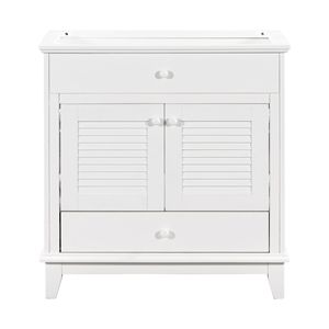 Base de Baño Blanca de 30 Pulgadas sin Lavabo, Mueble de Dos Puertas y un Cajón para Baños Pequeños - Product Image 3