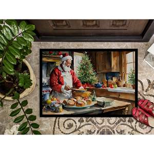 Felpudo con temática de galletas de Santa Claus Weihnachtsmann antideslizante para interiores y exteriores, alfombra lavable para puerta delantera de pila baja de 18H X 27W para entrada - Product Image 3
