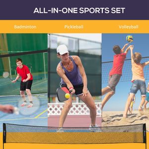 Set da Gioco Regolabile per Esterni con Rete per Badminton, Pallavolo, Pickleball, Divertimento in Spiaggia e su Vialetti, Include Racchetta da Badminton per Interni - Product Image 4