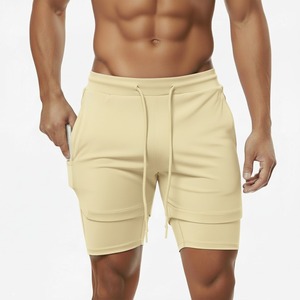 กางเกงขาสั้นออกกำลังกายผู้ชายแบบกระชับกล้ามเนื้อ 2 ชั้น สำหรับยกน้ำหนักและครอสฟิต - Product Image 1
