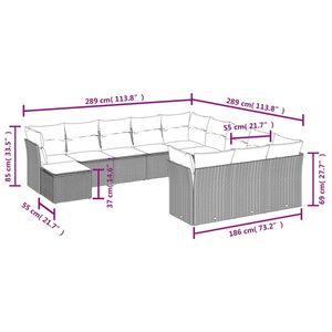 Ensemble de canapés de jardin modulaires en rotin PE noir, espace de vie extérieur élégant - Product Image 3