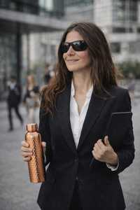 Botella de Agua de Cobre con Funda de Lona, Diseño Minimalista, Portátil para Viajes - Product Image 6