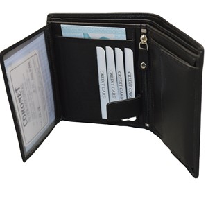 Portefeuille homme en cuir véritable, bifold, anti-RFID, court, design minimaliste, fermeture ouverte, usage quotidien, multifonction - Product Image 4