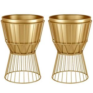 Luxury Finish Metal <b>Planter</b> With Stand Stylish Decorative Plant Container Perfect For Contemporary Interior Exterior Home Decor - Product Image 3