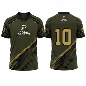 Camiseta de Fútbol con Cuello en V para Hombre, Marca Kale Sports, Manga Corta, Absorbe la Humedad, Ajuste Atlético, Material 100% Poliéster - Product Image 3