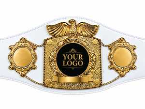 Ceinture de champion de boxe personnalisée en cuir PU blanc avec logo d'aigle or et argent, ceinture de boxe en cuir personnalisée MMA - Product Image 2