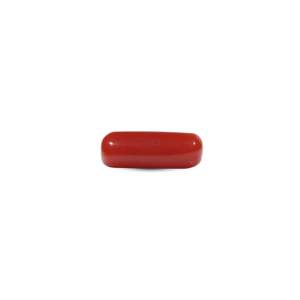 Luxury 5.75 Carat Oval Cabochon Synthetic Red Coral Loose Gemstone for Fine Jewelry - Product Image 1