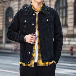Veste en jean vintage pour homme, déchirée, doublée polaire chaude, coupe oversize, bleu, épaisse, pour l'hiver, style streetwear, décontractée - Product Image 6